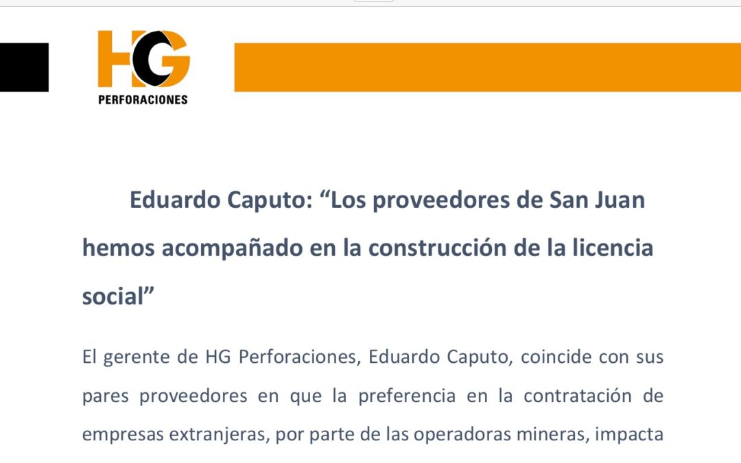 Eduardo Caputo: “Los proveedores de San Juan hemos acompañado en la construcción de la licencia social”